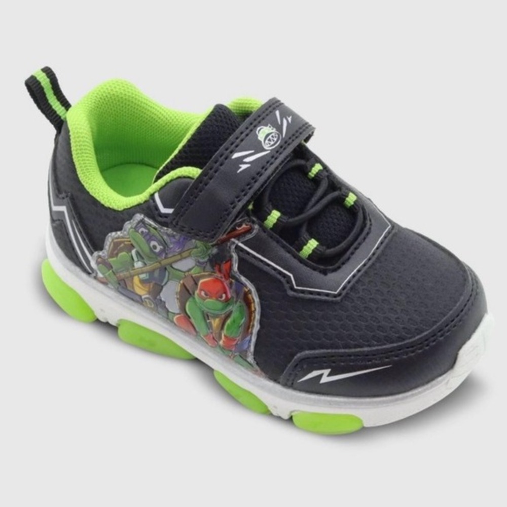 Baby Boy‎ Sneakers TMNT Light Up Black Size 6 New With Tags